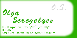 olga seregelyes business card